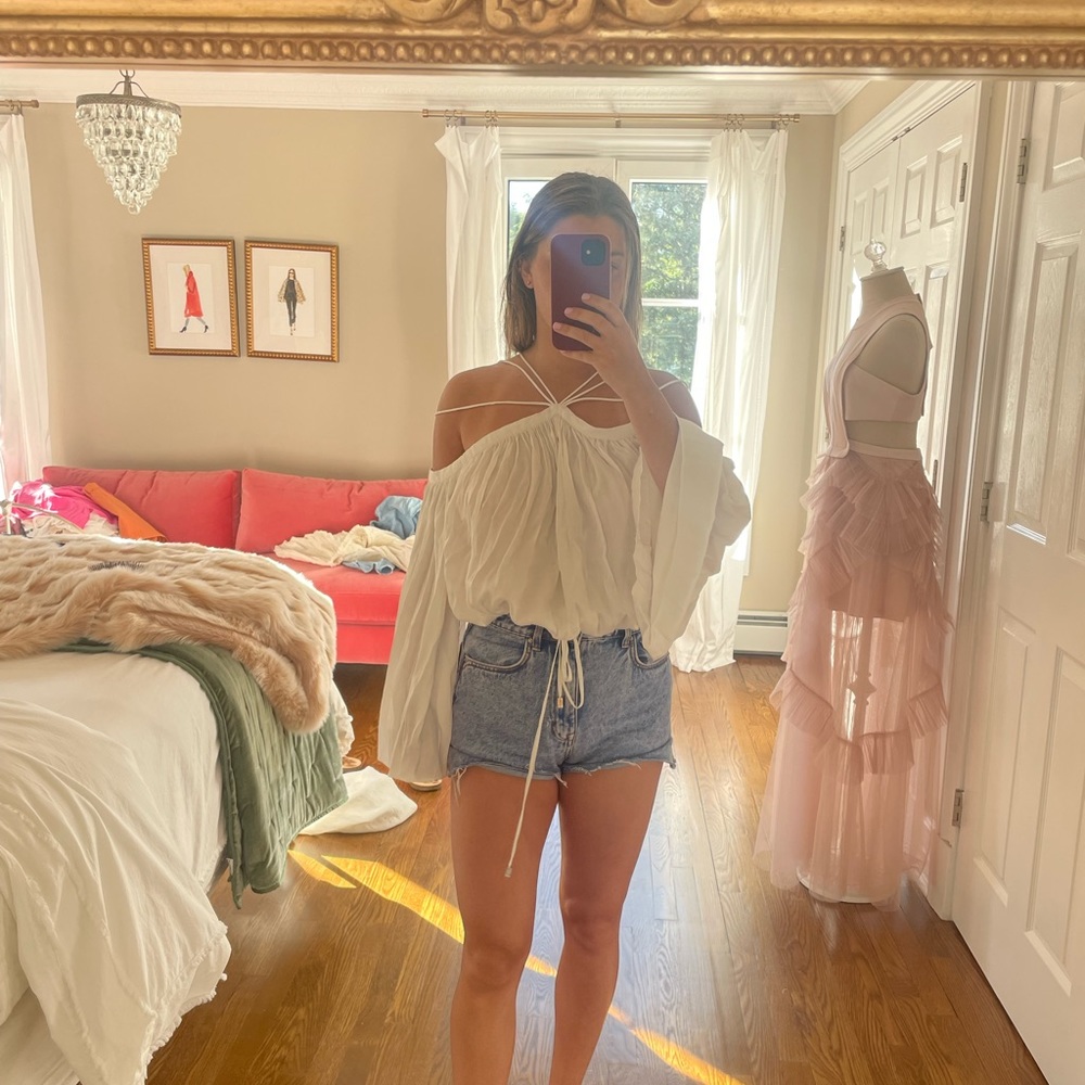 White silky top